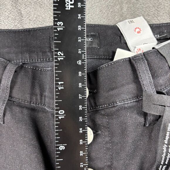 Banana Republic Women Jeans NWT Mid Rise Crop Flare Button Fly Black 32S C146 - Picture 7 of 12